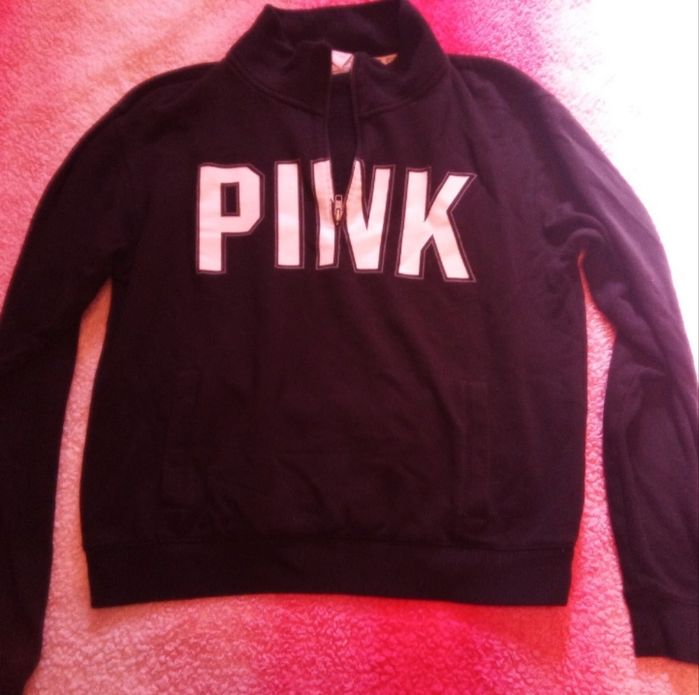 VS PINK QUARTER ZIP UP SWEATSHIRT